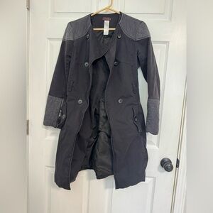 mark. Black Quilted Trench Coat